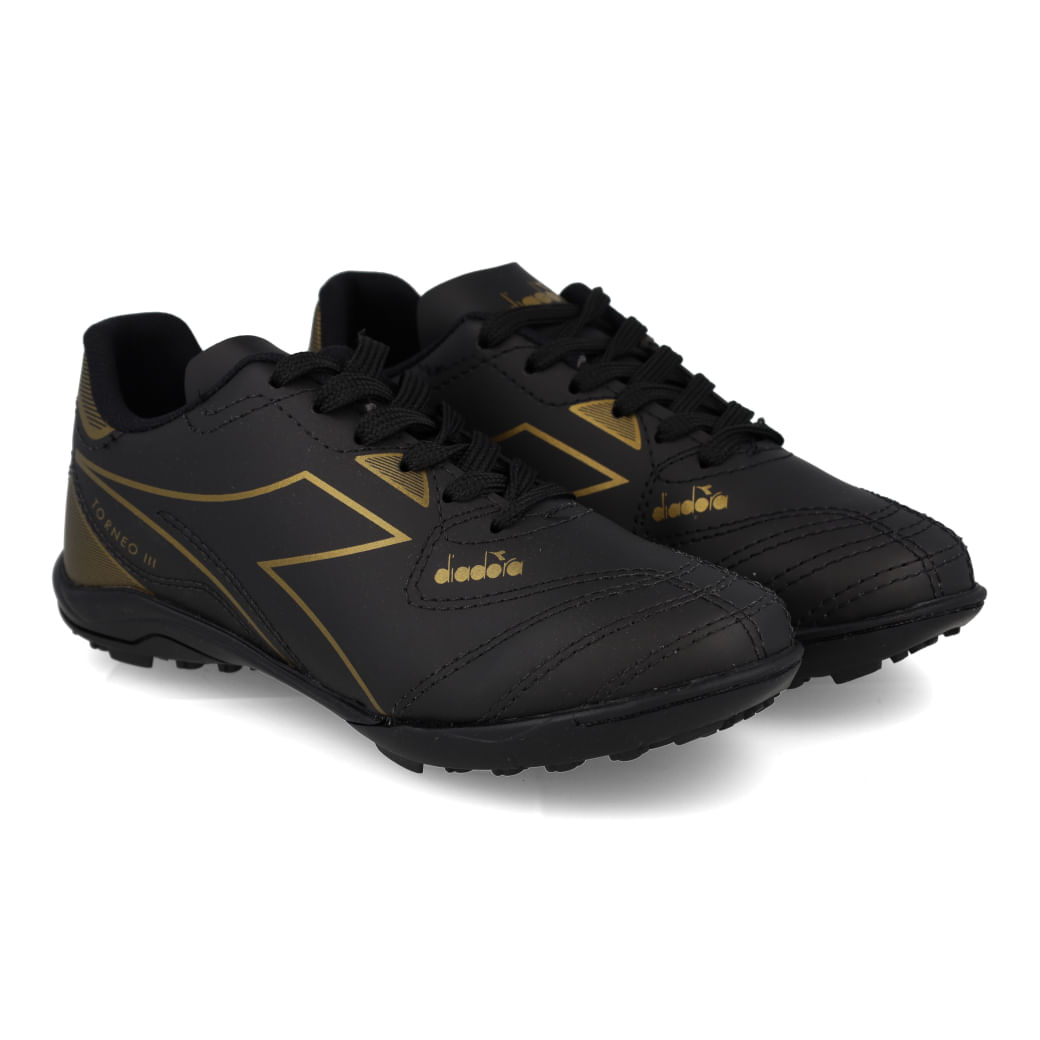 Diadora Chuteira DFAF150-01 TORNEO III INF SCTY Preto-Dourado Sint_9__01